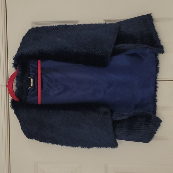 EUC Blue faux fur vest Sz. M - Picture 2 of 4